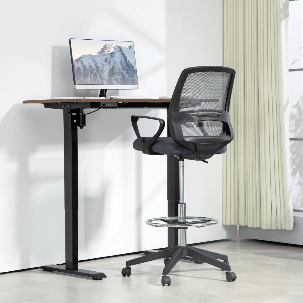 Sedia da ufficio ergonomica con braccioli e poggiapiedi regolabile ¨C zephmum ¨C Grigio