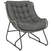 Poltrona in Polyrattan con Cuscini ¨C Minimal ¨C Grigio, 120kg