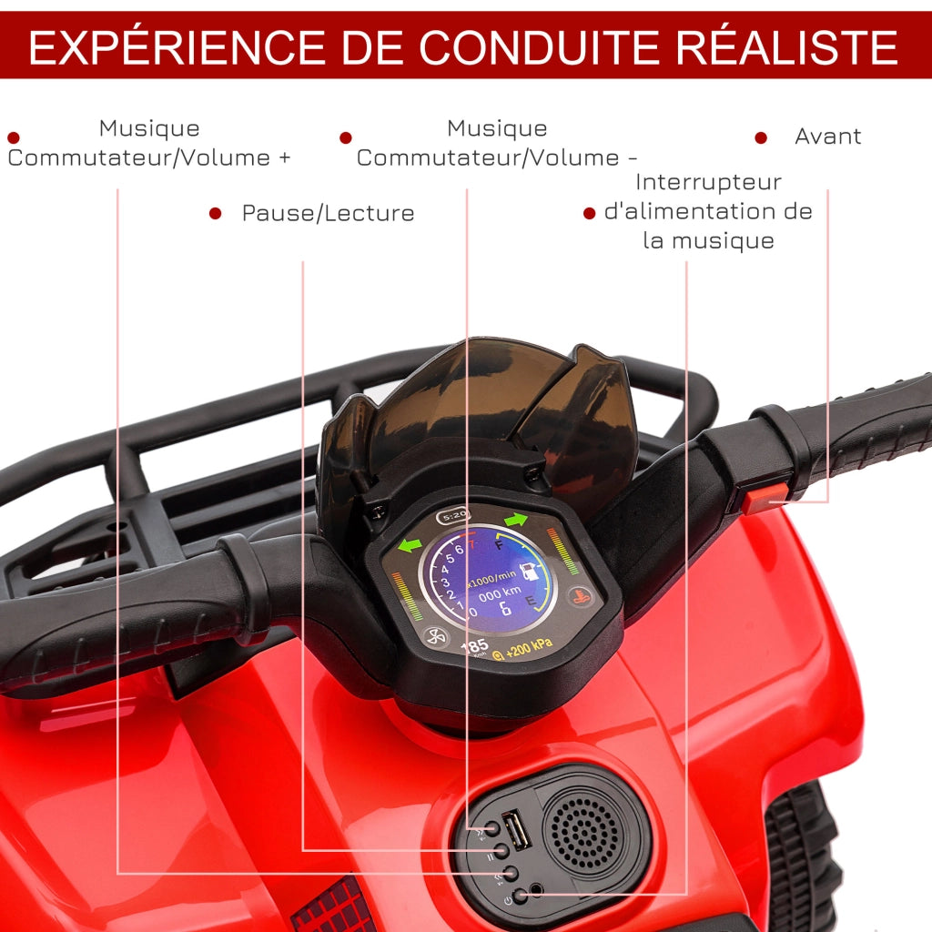Quad Elettrico per Bambini ¨C Minimal ¨C Rosso 18-36 Mesi 6V