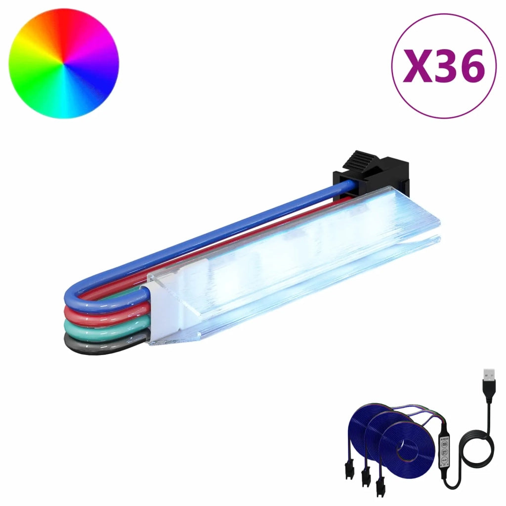 Striscia LED 12 pcs Nero e Multicolore 1745 mm Rame e plastica 3429139
