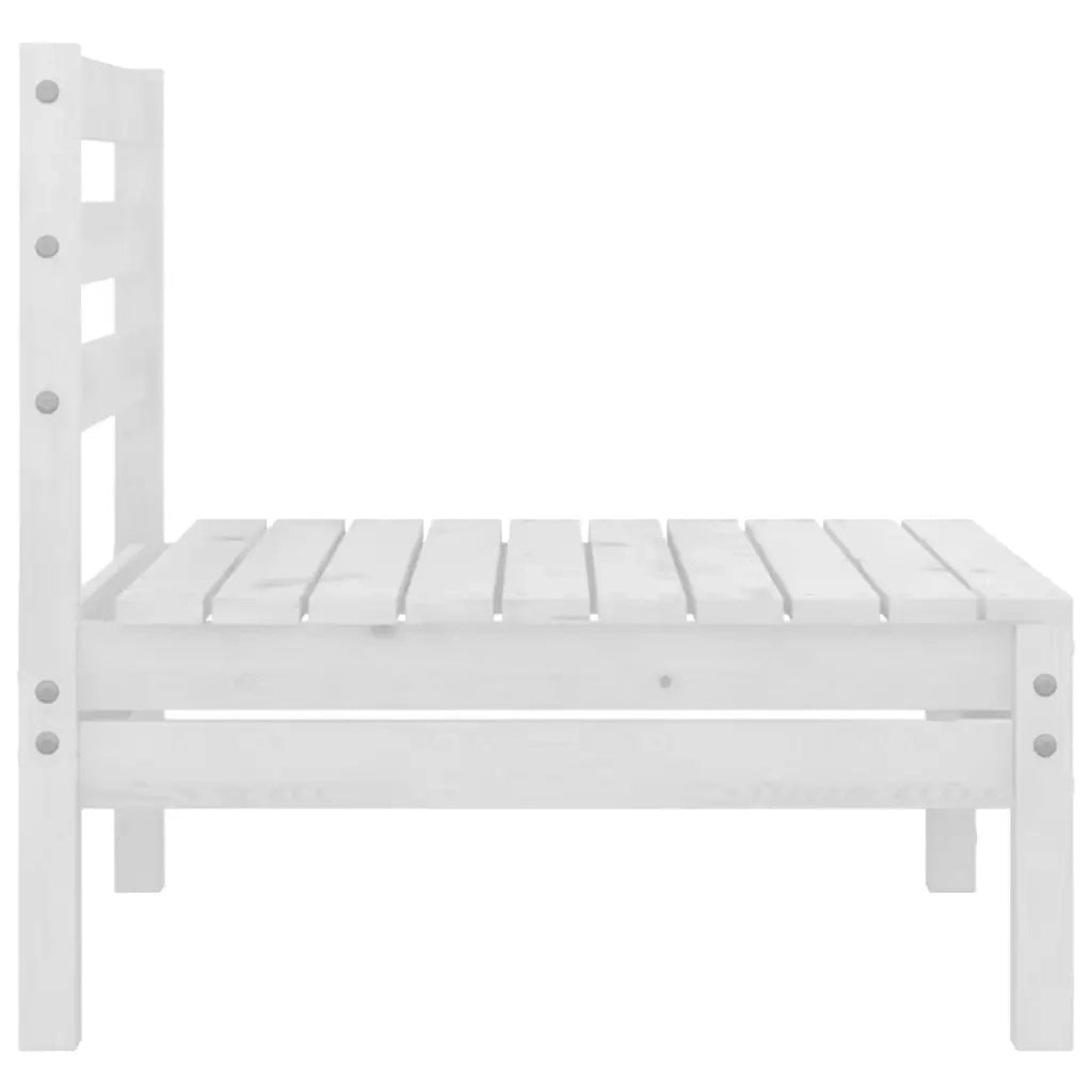 Set Divani da Giardino 3 pz | Set Salotto da Giardino Bianco in Legno Massello di Pino