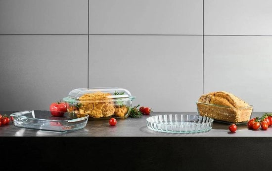 Piastra di cottura in vetro di borosilicato resistente al calore - Resistente al forno e al congelatore