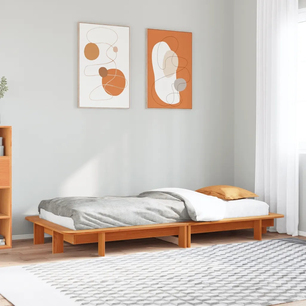Letto singolo | Letto per adulti | Letto senza Materasso Marrone Cera 90x190 cm in Legno di Pino