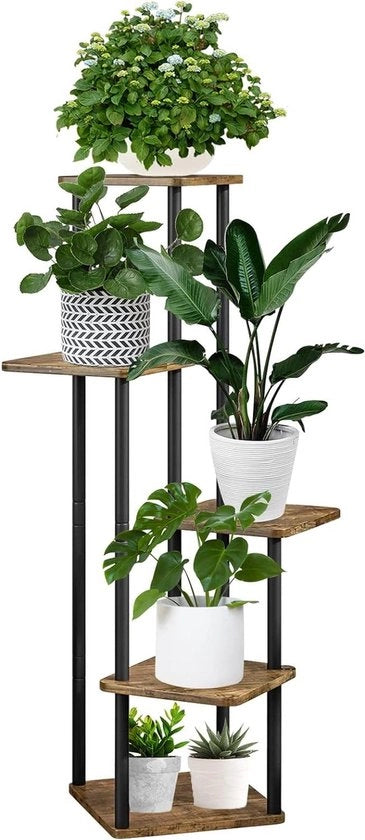 Scaffale per piante 5 livelli 106 cm - 418 pollici pannello metallico per piante per interni per multiple piante vasi per angolo per terrazza giardino soggiorno balcone camera da letto