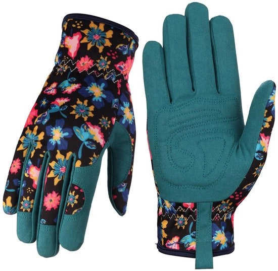Manicure in gomma per giardinaggio - Resistente alle abrasioni microfibra - Pala antiscivolo - Cintura respirabile elastica - Per potare e piantare - Forma comoda - Universale per attività di giardinaggio - L