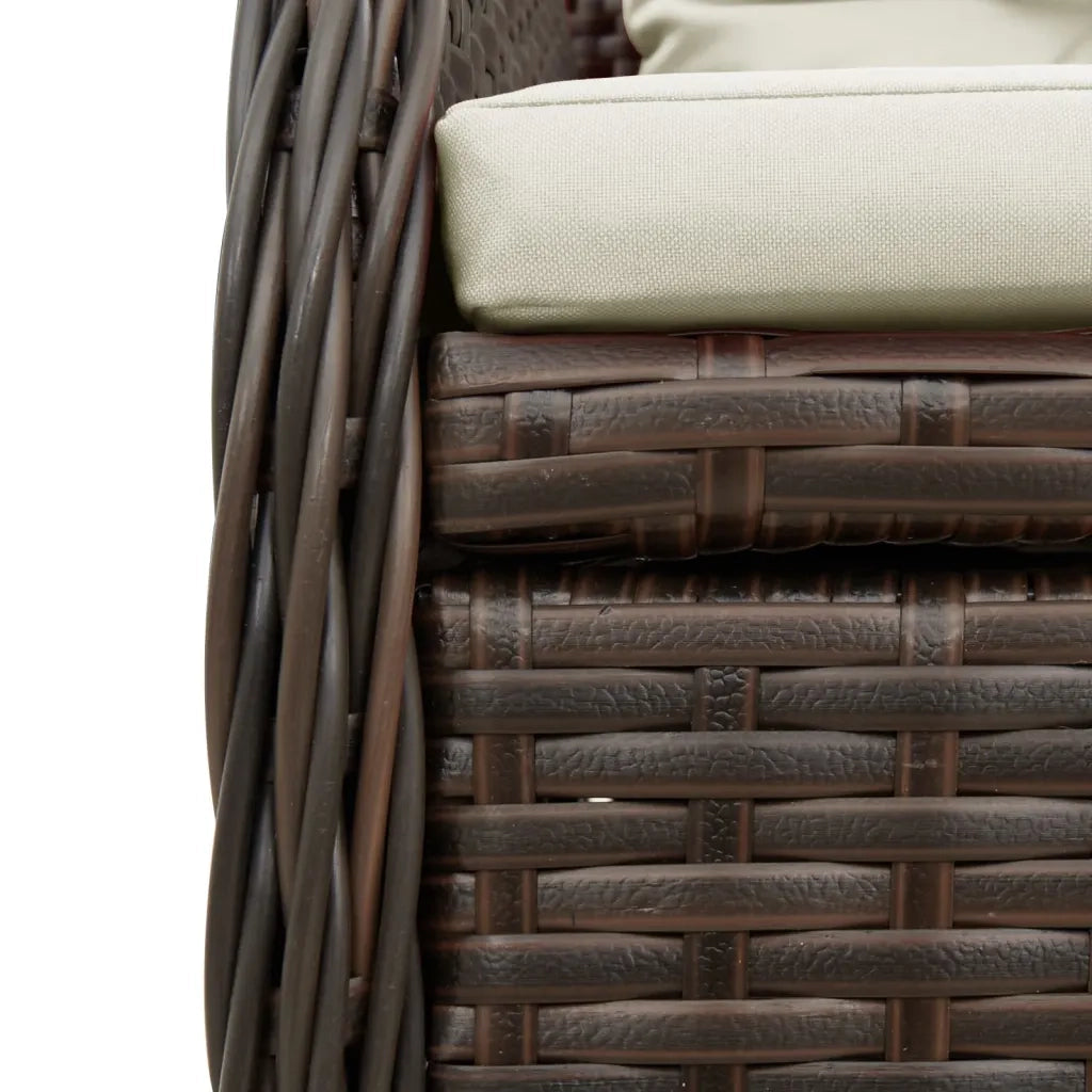 Set da Pranzo da Giardino 5pz con Cuscini in Polyrattan Marrone 3262849