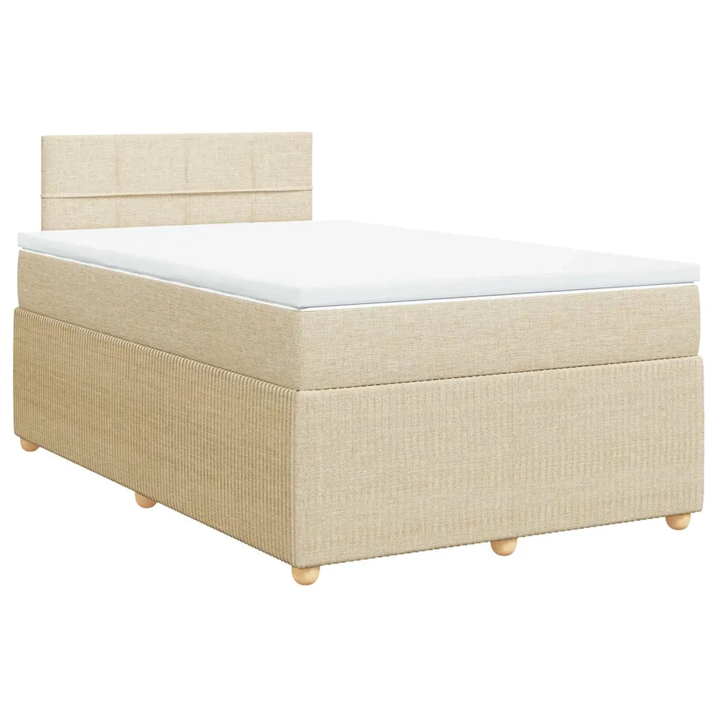 Giroletto a Molle con Materasso Crema 120x190 cm in Tessuto 3287400