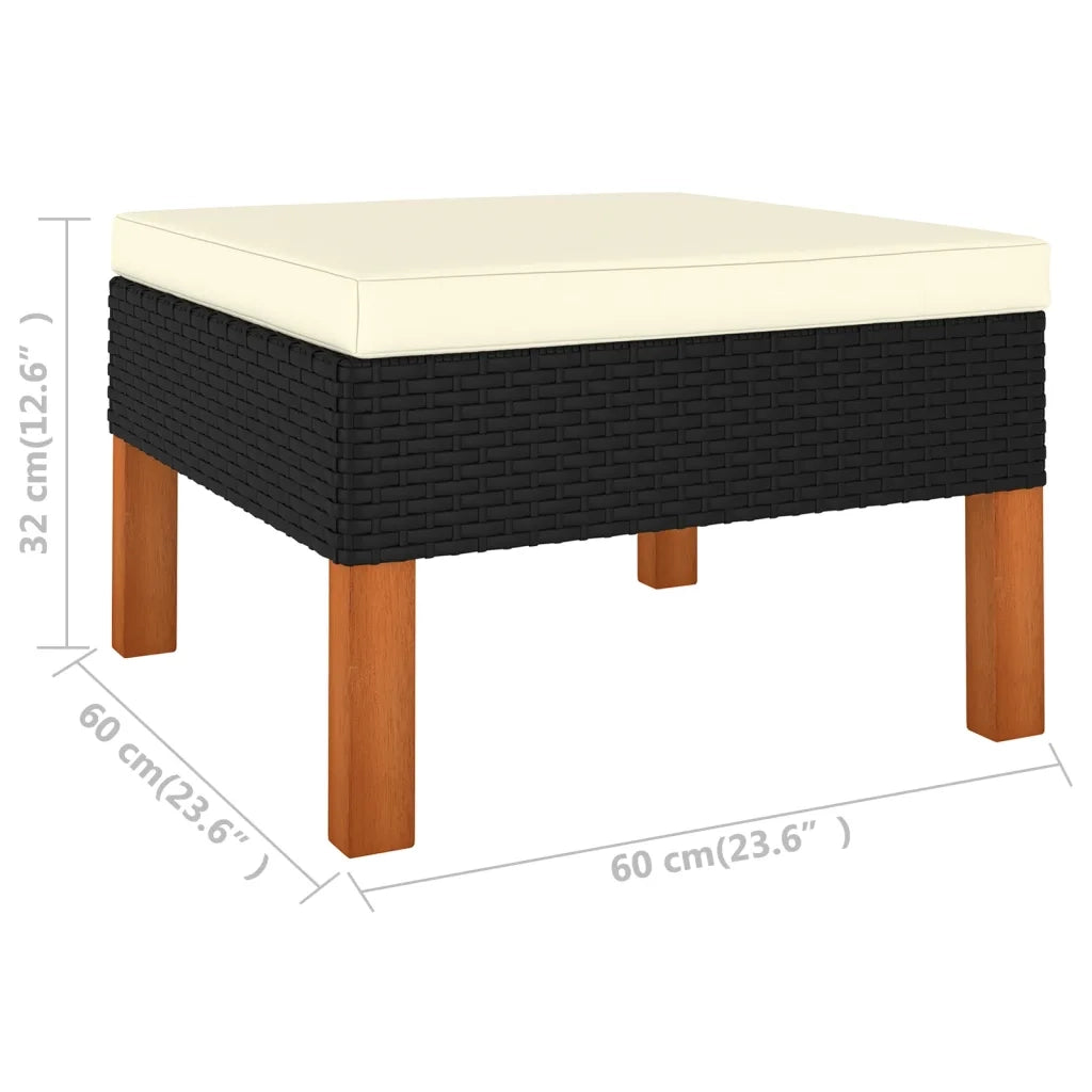 Set Divani da Giardino 4 pz con Cuscini in Polyrattan Nero 3059749