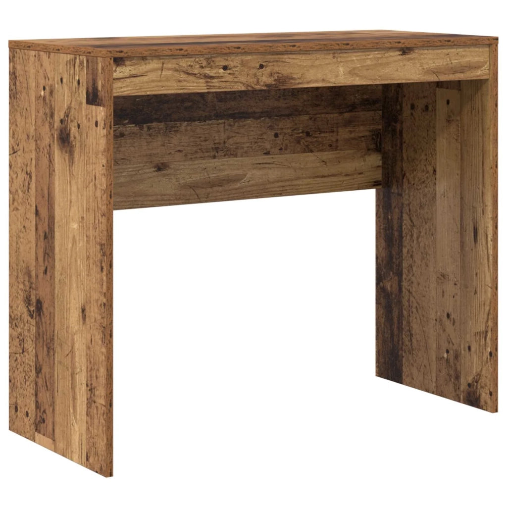Scrivania | Tavolo da Ufficio con cassetto con lo scaffale 2 pz Legno vecchio