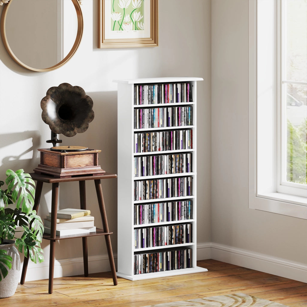 Libreria per CD e DVD ¨C Minimal ¨C Bianco 58x24x126,3 cm