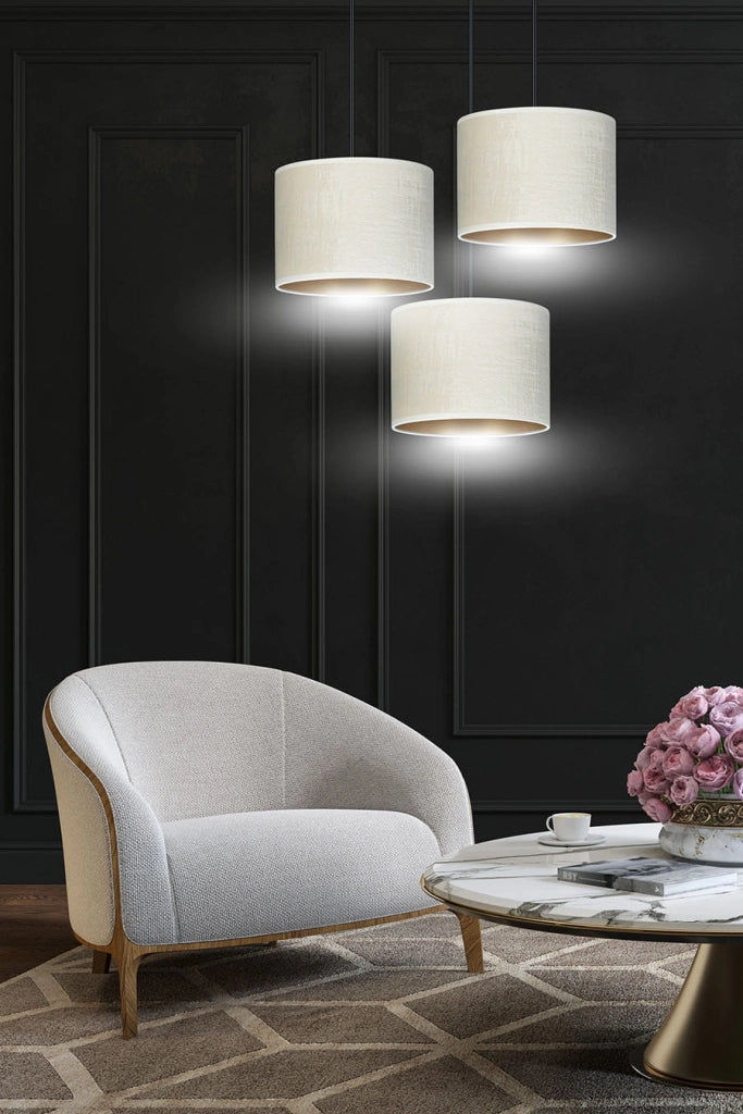 Lampadario Emibig Hilde Premium 3xE27 nero crema oro