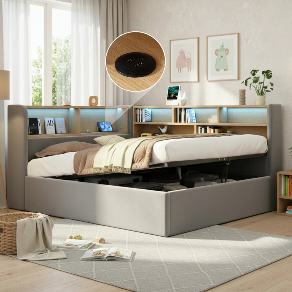 letto imbottito velluto grigio 140 x 190 cm