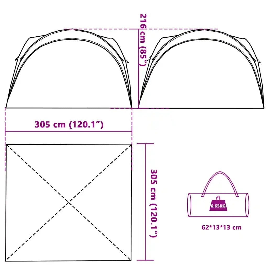 Tenda per Feste Verde Impermeabile 94571