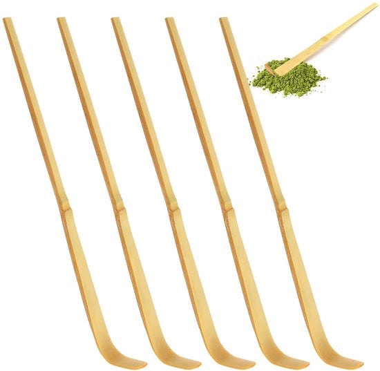 Cucchiaio di Matcha da 5 pezzi - Bambù - Chashaku tradizionale - 18 cm - Cerimoniale - Dosing preciso - Cucchiaio da tè