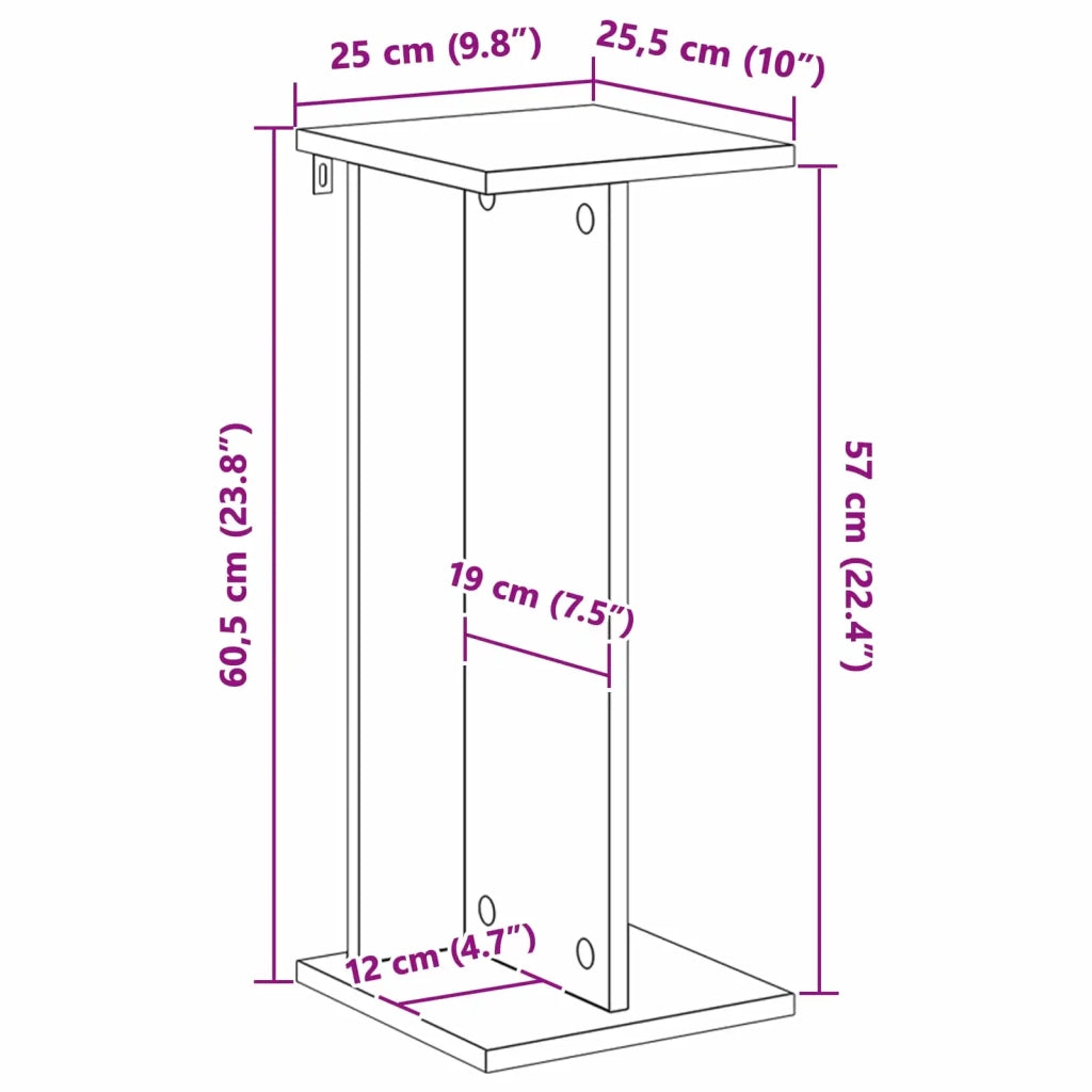 Supporto per piante | Sostegno per piante Rovere Sonoma 25 x 25,5 x 60,5 cm