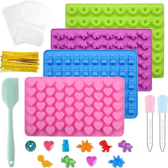 Set di Forme di Caramello in Silicone con Birra Gommosa e Dinosauri