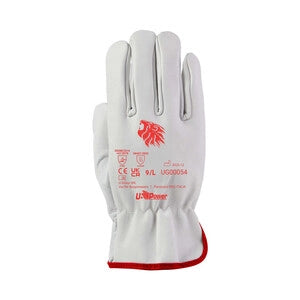 U-POWER GUANTI CORE FIORE BOVINO BIANCO  TG.  9- U-POWER- 12,0 paia