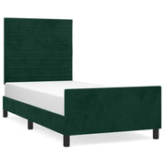 Letto singolo | Letto per adulti | Giroletto senza Materasso Verde Scuro 100x200 cm in Velluto