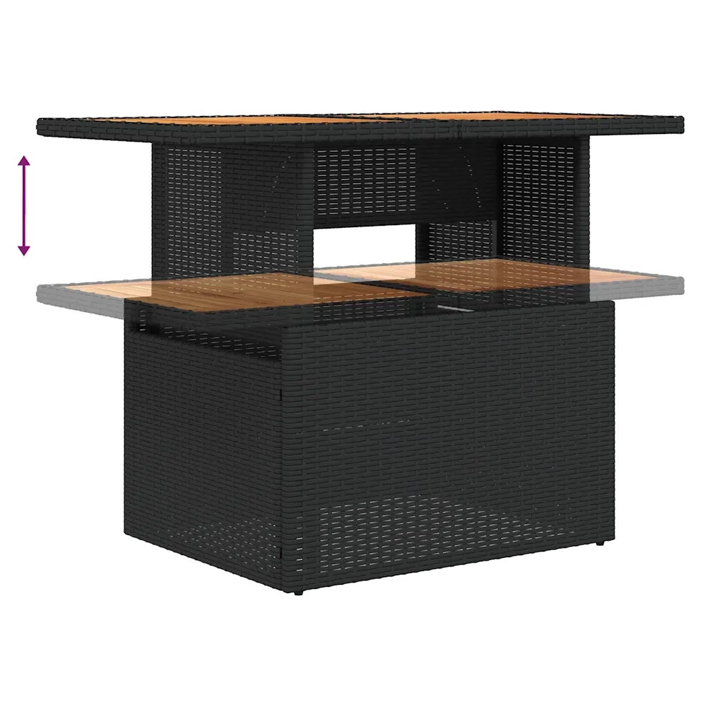 Set Divani da Giardino 5 pz con Cuscini in Polyrattan Nero 3327256