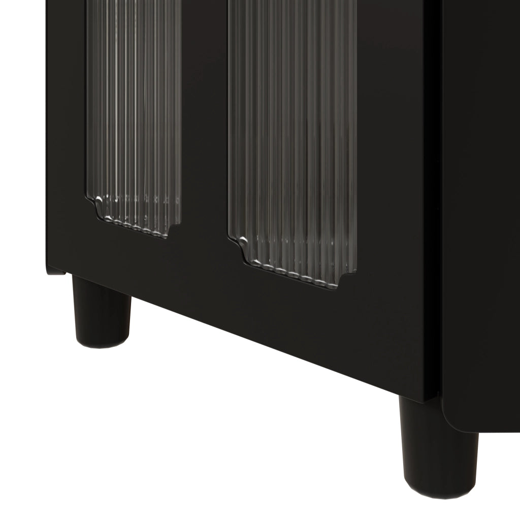 ARMADIO ANGOLO LED 63,5x124 cm Nero MDF con APP