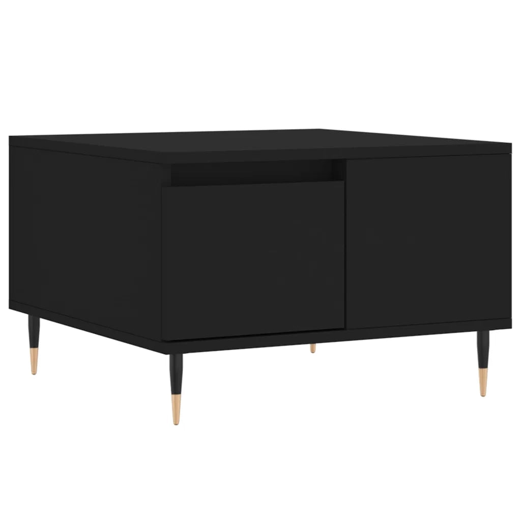 Tavolino da Salotto-Tavolino da soggiorno-Tavolo Nero 55x55x36,5 cm in Legno Multistrato 218223