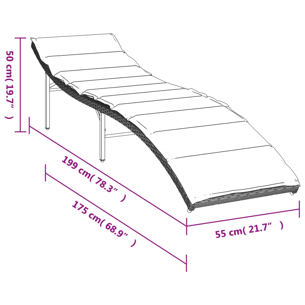 Lettini Prendisole 2 pz | Sdraio da giardino | Lettino da sole con Cuscini Grigio Chiaro in Polyrattan