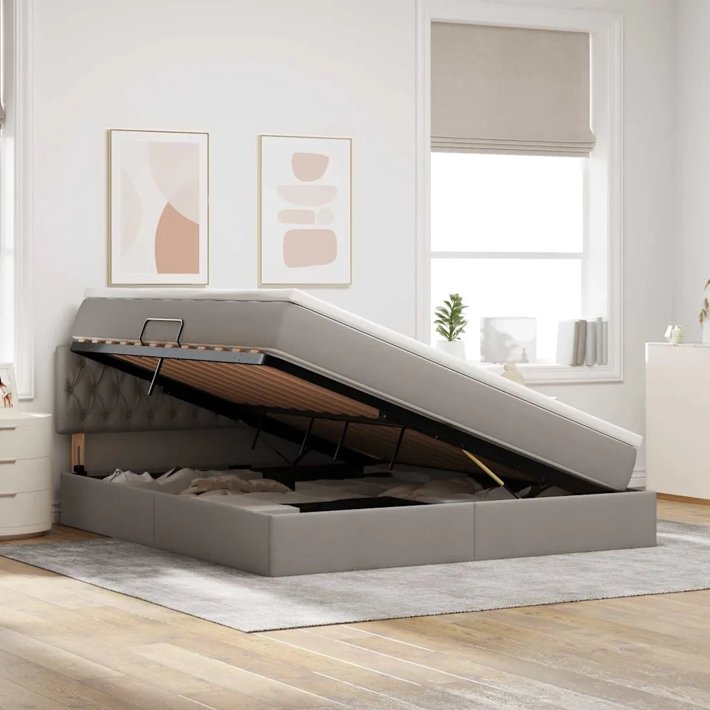 Letto con contenitore e LED con led Talpa 160 x 200 cm Tessuto