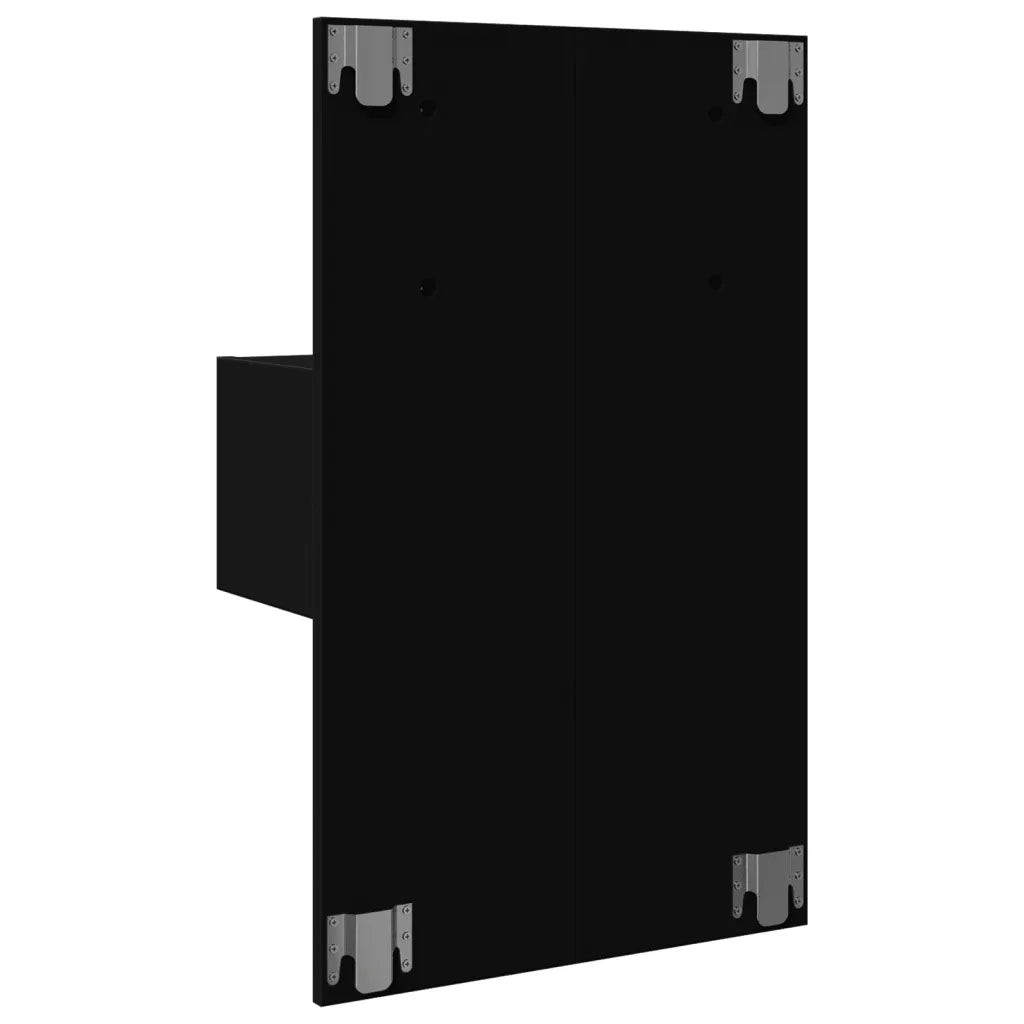 Comodino a Parete con Luci LED Nero 848159