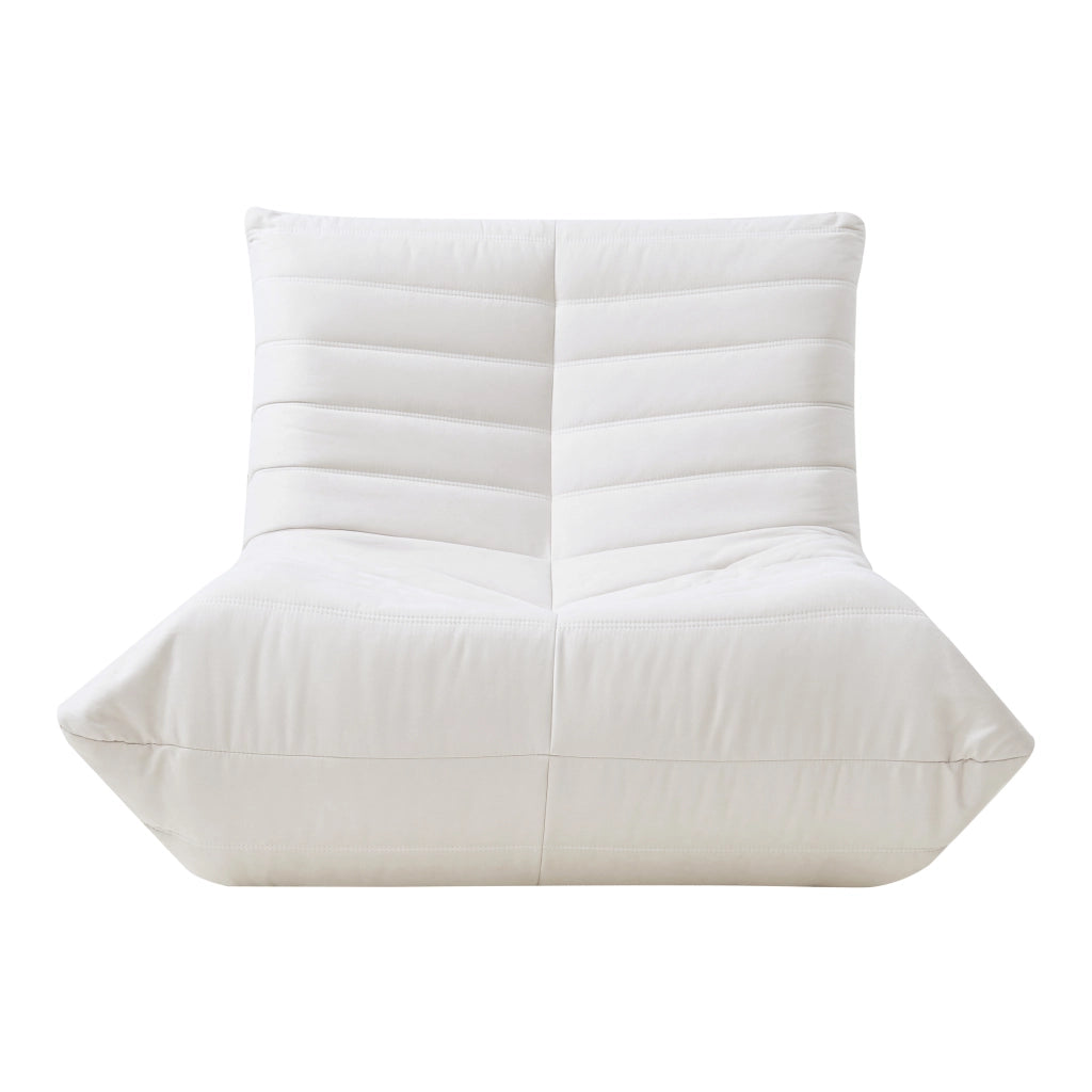 Poltrona Bassa Imbottita Kodsø con Rivestimento in Microfibra 75x90x100 cm - Beige [en.casa]