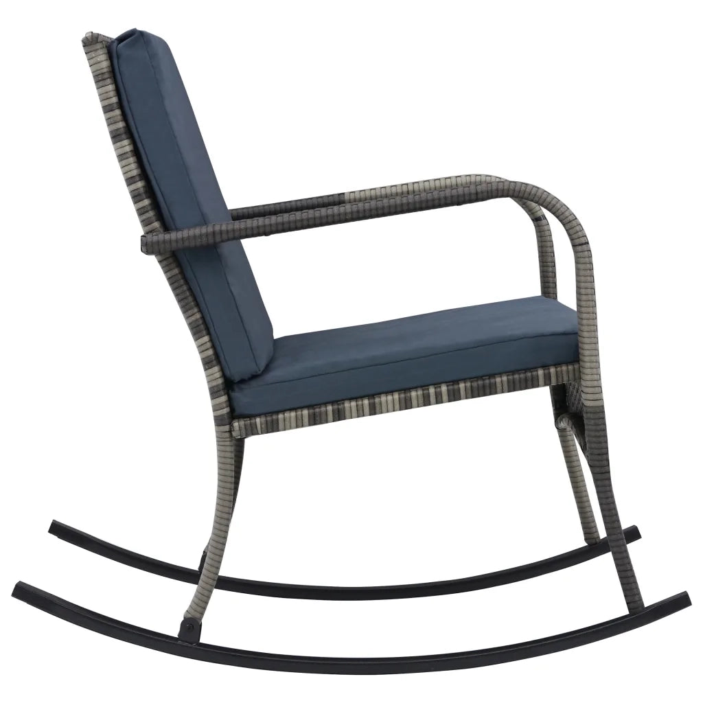 Sedia a Dondolo da Giardino | Sedie da Esterno in Polyrattan Antracite