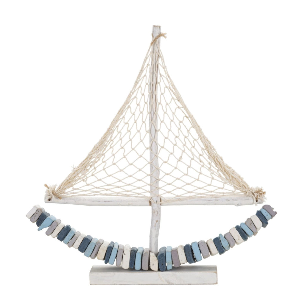 Scultura Barca 2, Multicolore, Legno, 45x7x45 cm