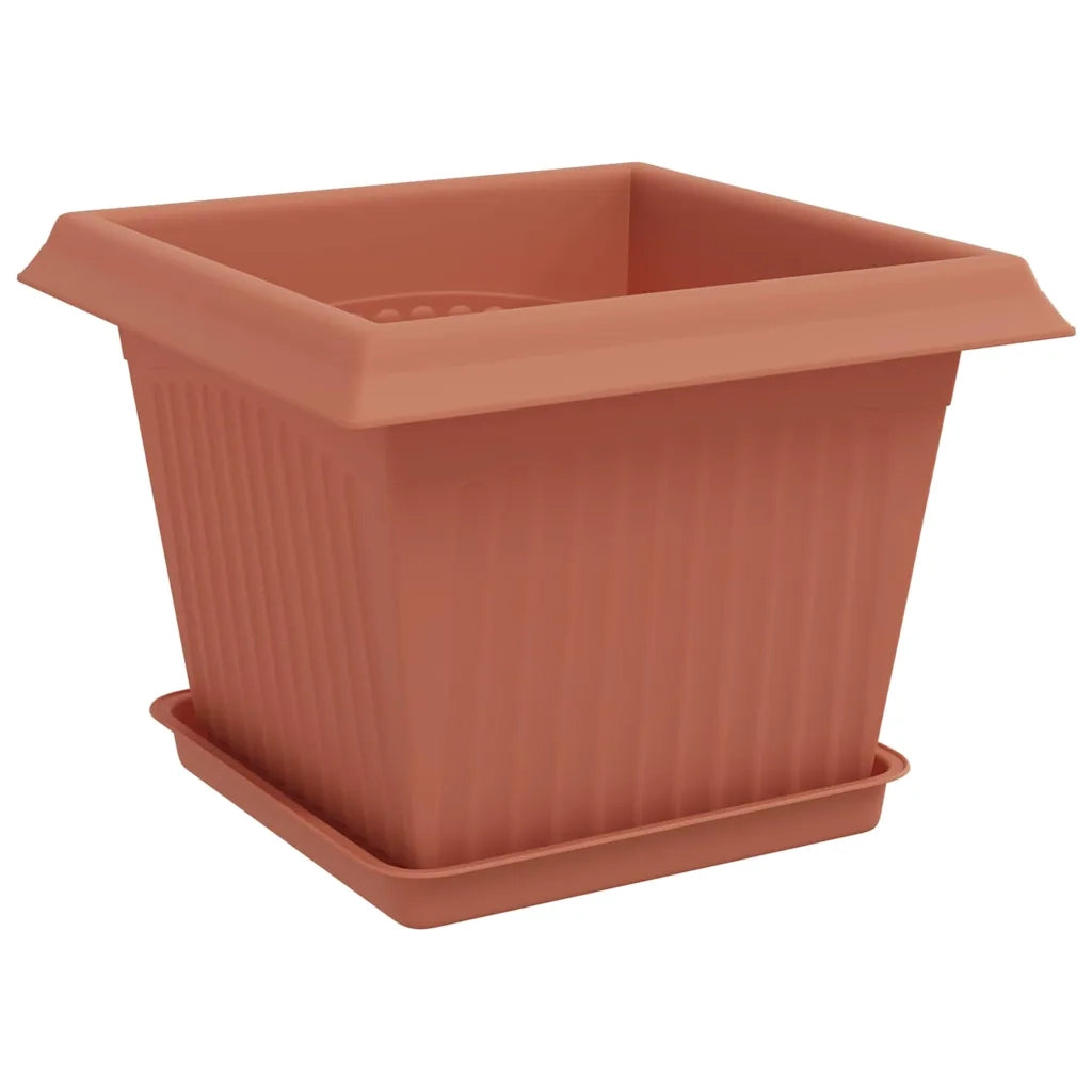 Vasi per Piante 6 pcs Rosso Mattone 23 x 23 x 17,5 cm Plastica 3403292