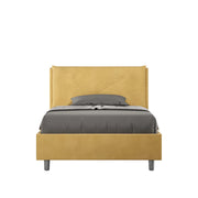BS COM Letto una piazza e mezza senza rete imbottito 120x200 microfibra ocra