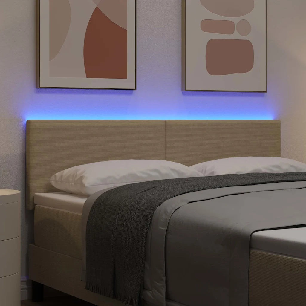 Testiera | Testata LED con Testiera | Testata Grigio Verde 160 cm Tessuto in Cords