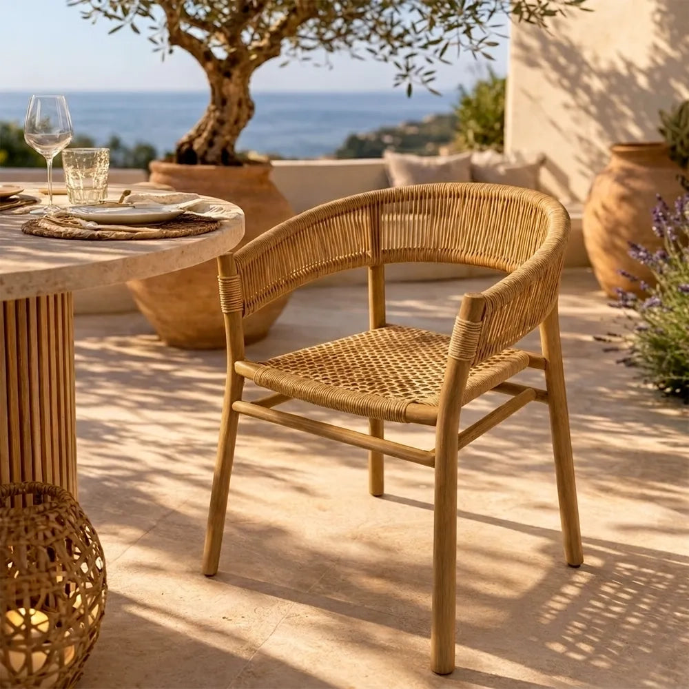 Set 2 Sedie da Giardino in Legno Teak – Aruna