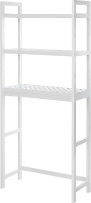 Toiletruimte opbergrek a 3 livelli in bambù, pannelli regolabili - montaggio semplice - carico 15 kg/livello - bianco Wasmachine rek