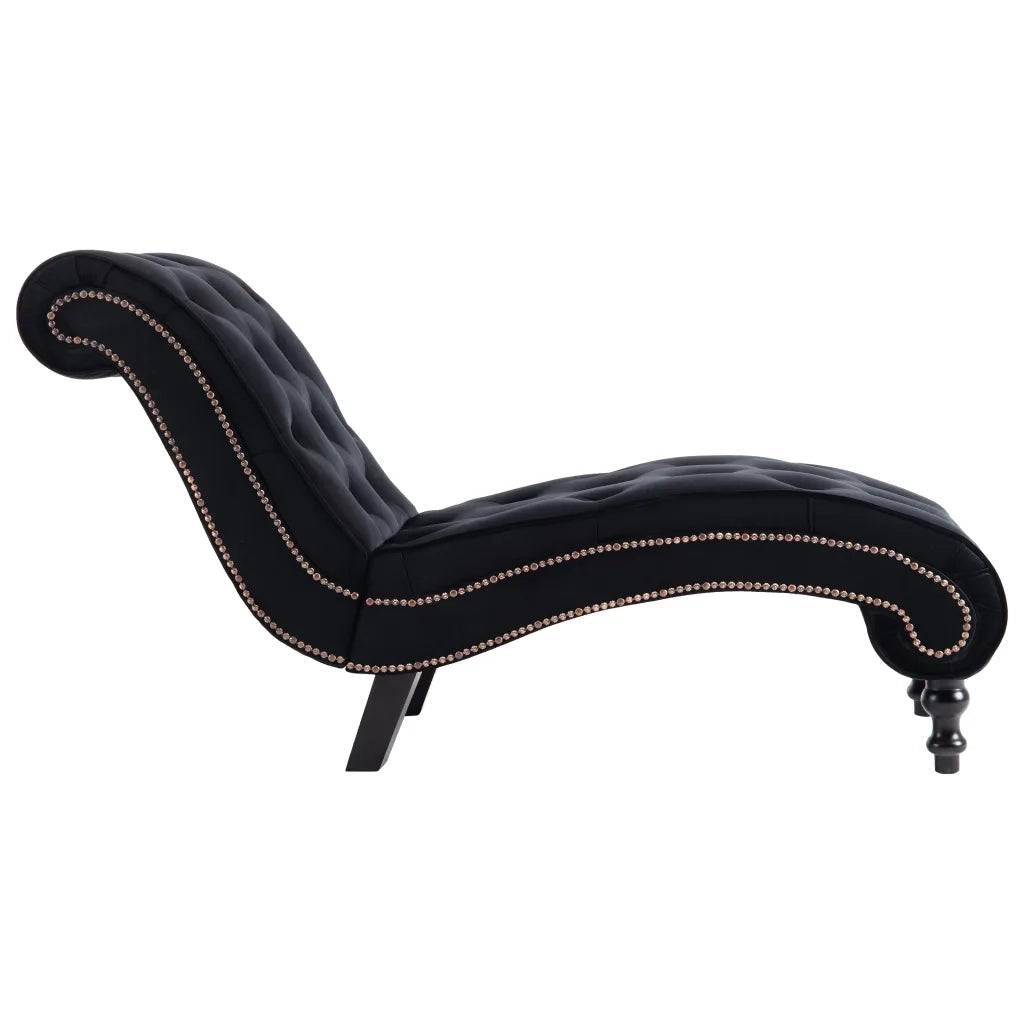 Sedia a Sdraio Nera in Velluto 248611
