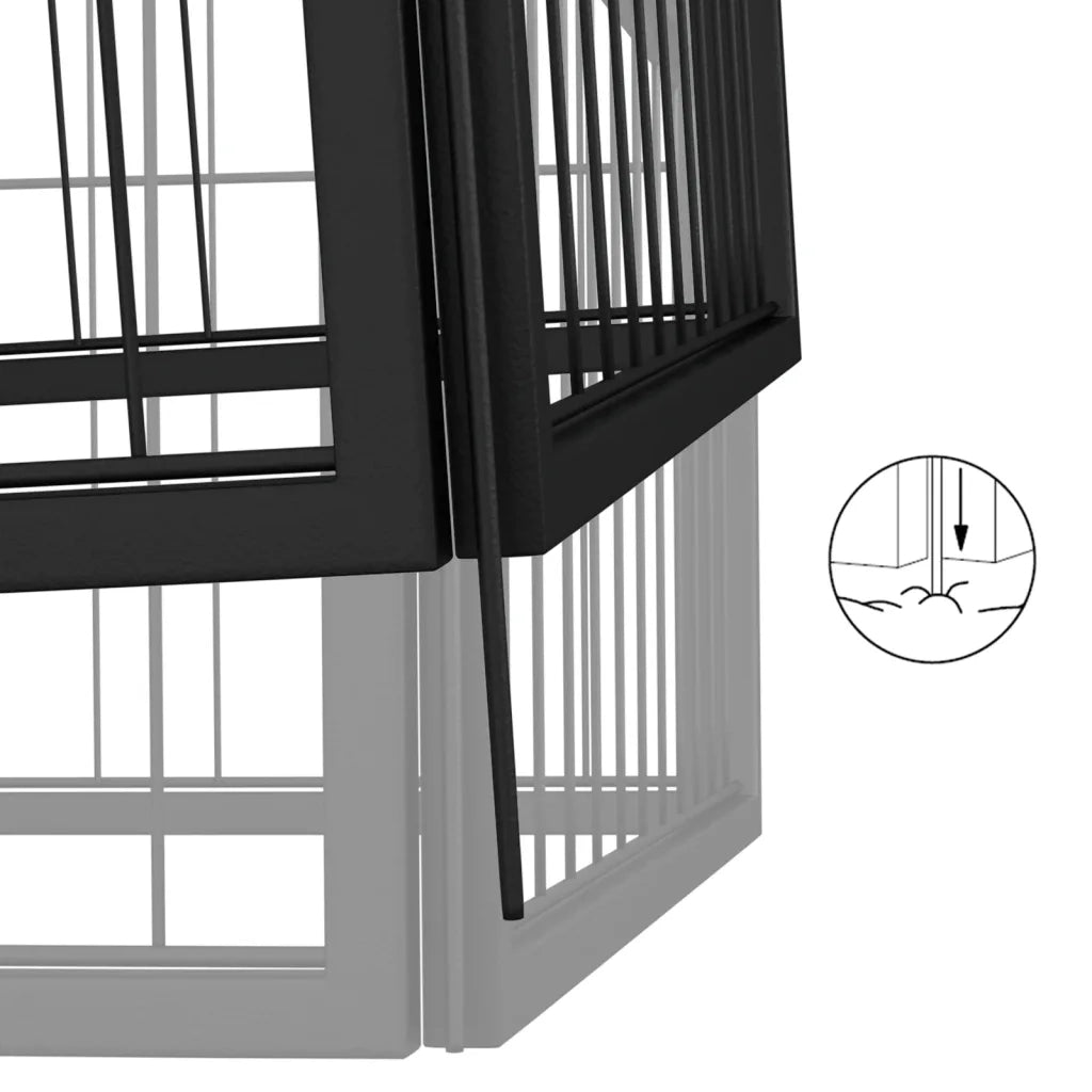 Box Cani 20 Pannelli Nero 50x100 cm Acciaio Verniciato Polvere CFW7270564