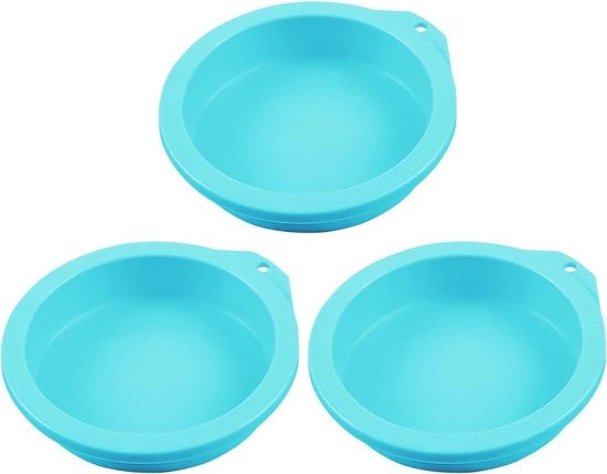 Muffiniera a forma di cerchio in silicone - 3 pezzi - Muffiniera per pancake - Muffiniera per torte da 10 cm - Accessori per forno a aria - Muffiniera a forma di cerchio - Muffiniera per waffle - Accessori per forno a aria (Verde menta)
