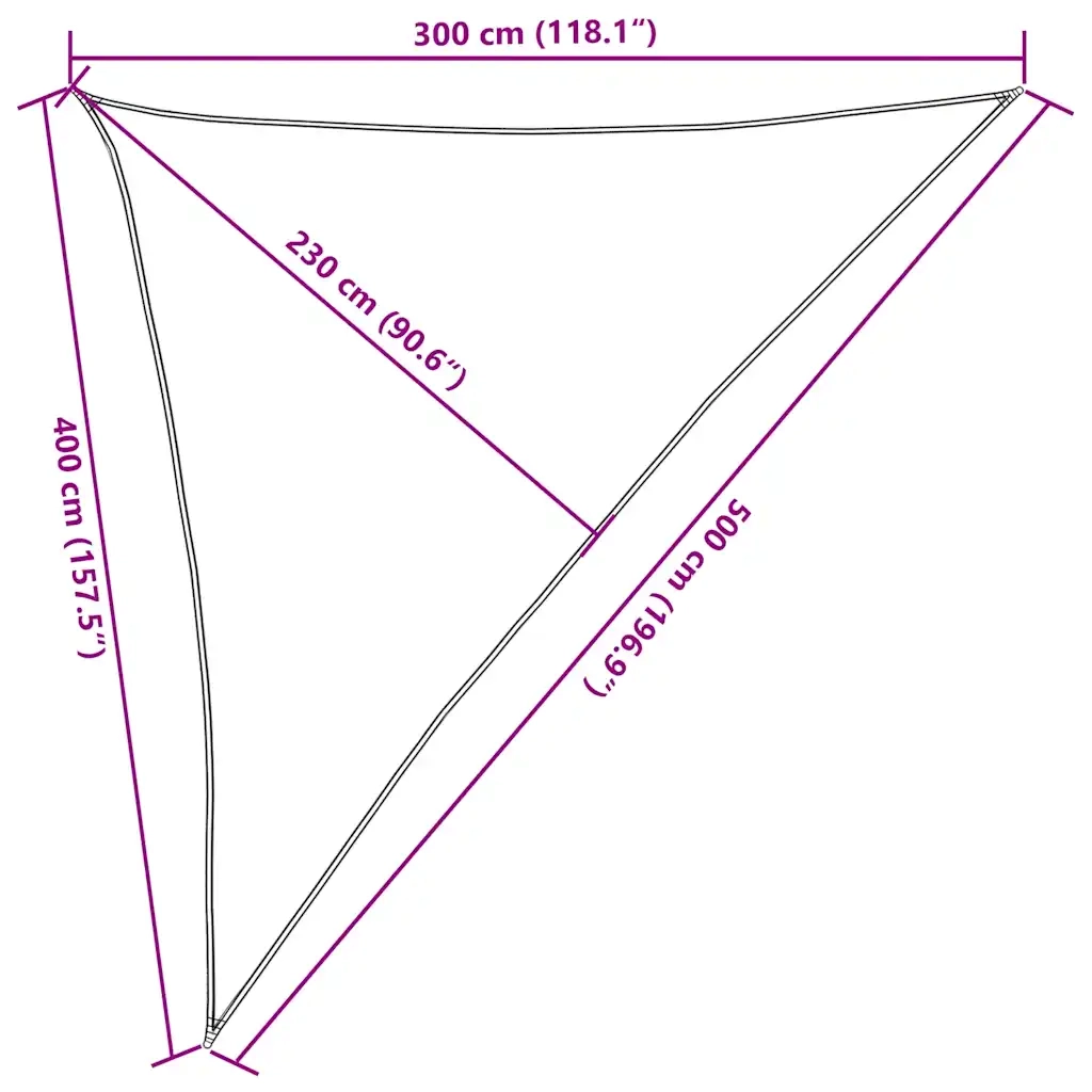 Vela Parasole 160 g/m² Triangolare 3x4x5 m in HDPE 4002003