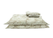 Completo Lenzuola In 100% Cotone Disegno Vigata - Singolo - Beige