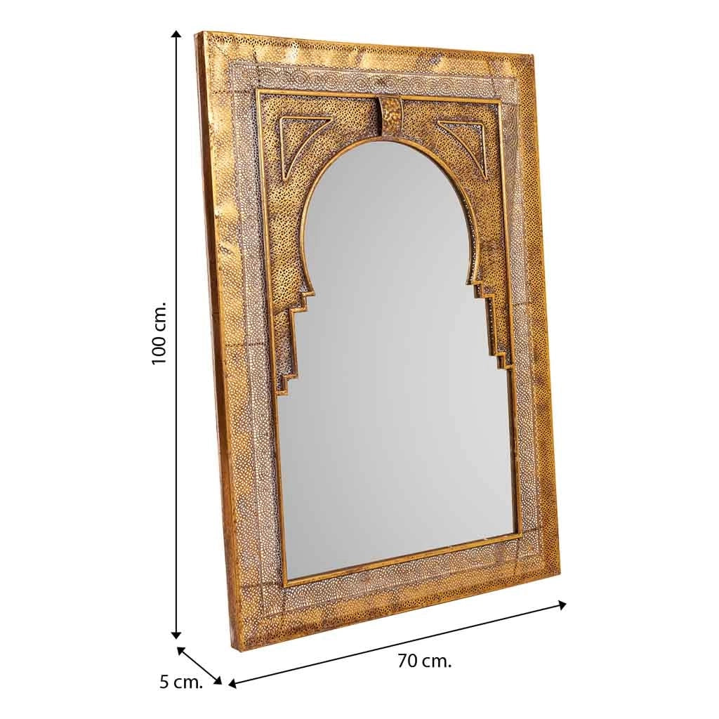 Specchio in metallo dorato 70x5x100h