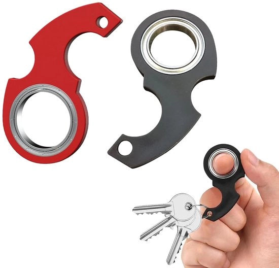 Anello per Chiave Torsionale a 2 Pezzi - Giochi di Fidget - Anello per Chiave Rotante - Anello per Chiave Flipping - Giochi Antistress per Adolescenti