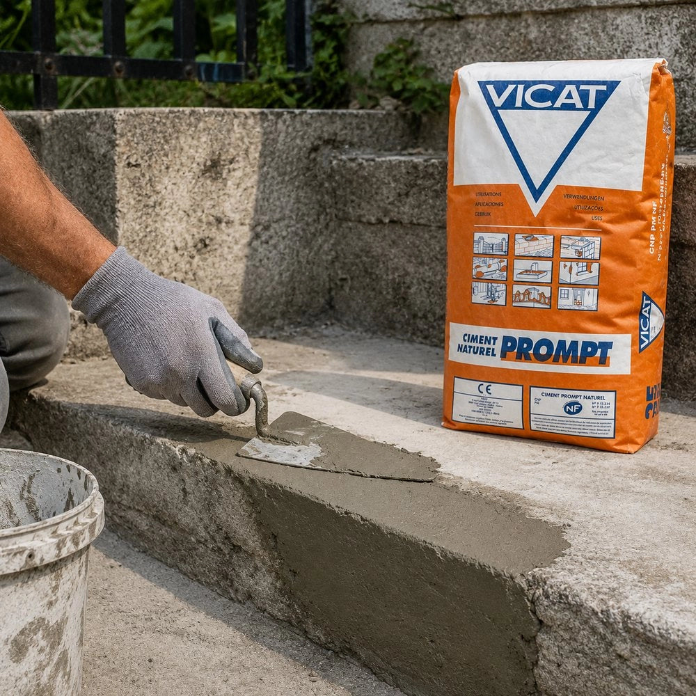 Cemento rapido francese naturale prompt riparazioni sigillature ancoraggi 25 kg