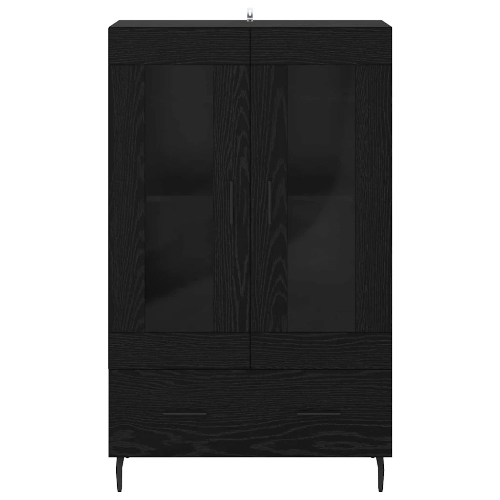 Credenza-Buffet-Armadio da cucina Rovere Nero 69,5 x 31 x 115 cm Legno multistrato 909647