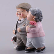 Decorazione per torta per matrimonio di compleanno - Figuretti nonno/nonna - Decorazione con cera - 11 x 12 cm - Decorazione elegante per torta
