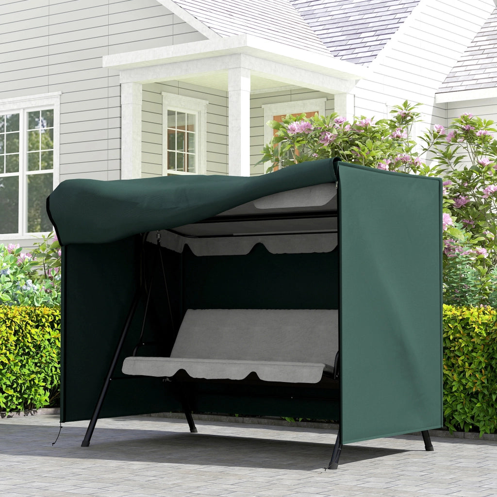 Poltrona a dondolo da giardino ¨C Minimal ¨C Verde scuro polyrattan 205x124x164 cm
