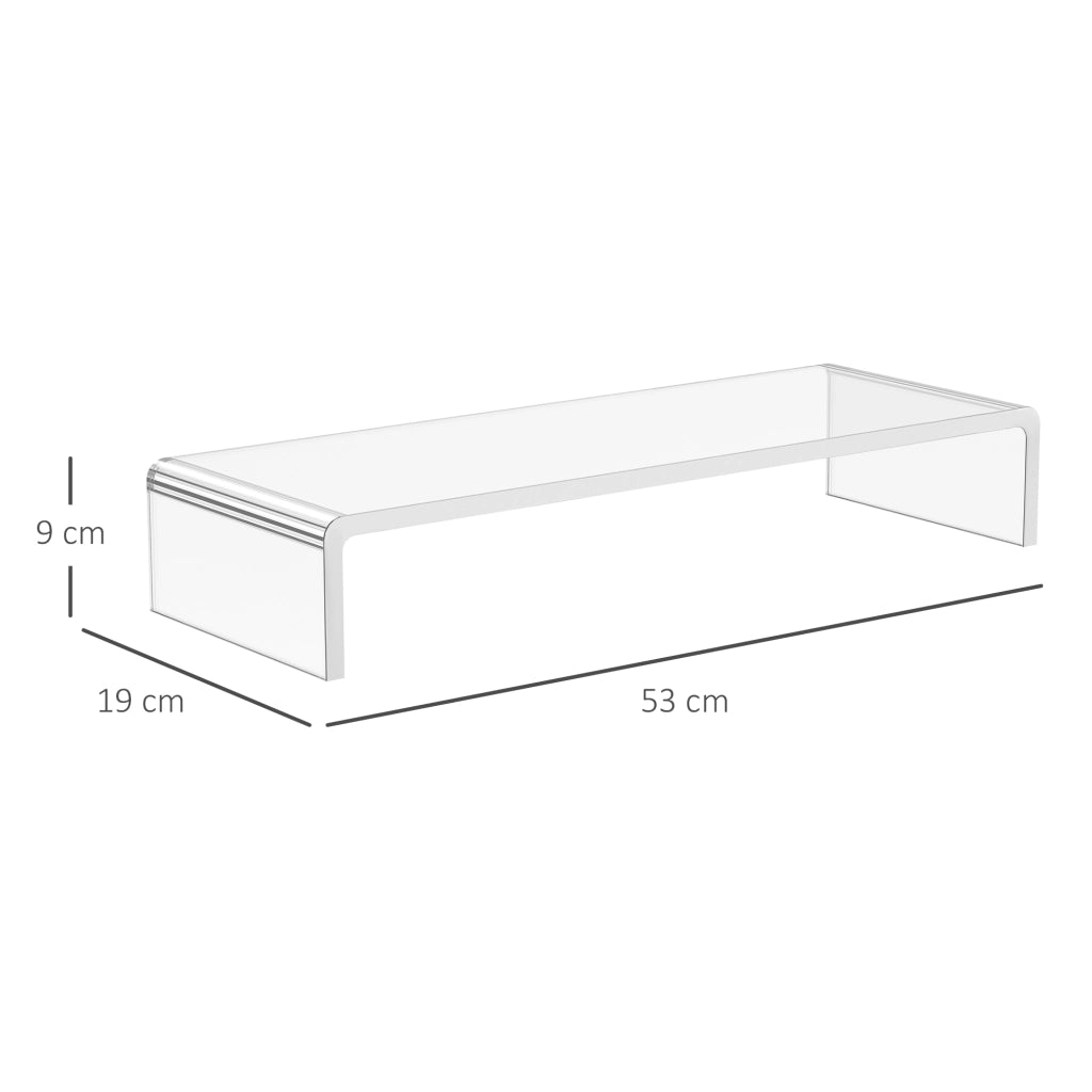 Supporto Monitor ¨C Minimal ¨C Acrilico Trasparente 53x19x9 cm
