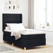 Letto a molle con materasso Nero 90 x 200 cm Tessuto 3341814