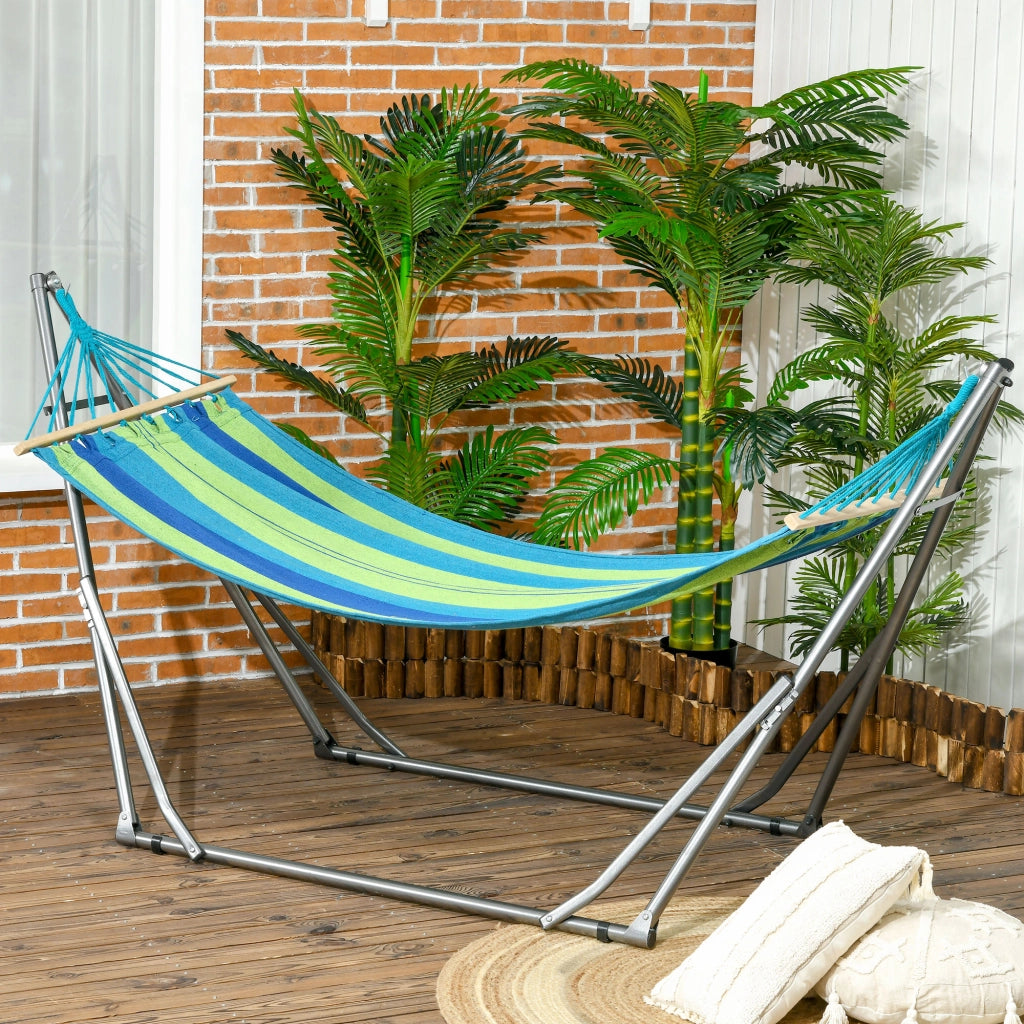 Amaca Autoportante Pieghevole con Supporto ¨C Xylo ¨C Cotone e Acciaio 270x100x94cm